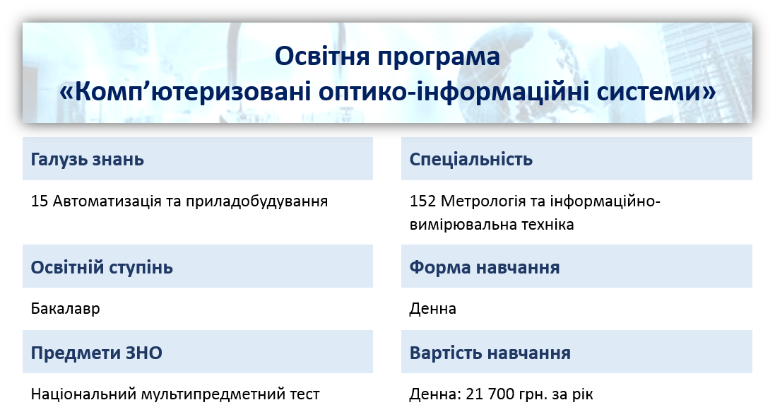 опис спеціальності