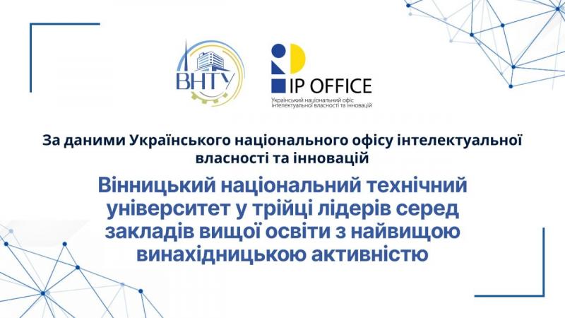 ВНТУ – у ТОП-3 закладів вищої освіти України за винахідницькою активністю!